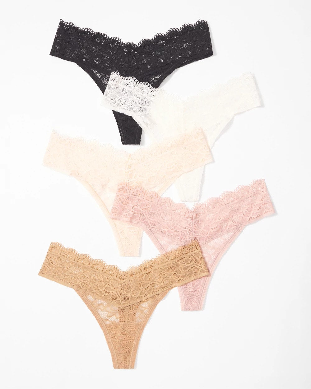 BASIC MULTI PACK - Thong Panty with Enchanting Lace 5 Pack