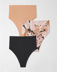 PANDAWA PALMS MULTI-PACK - High-Waist Thong Panty 3 Pack