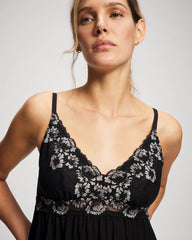 BLACK - Soft Support Lace Chemise