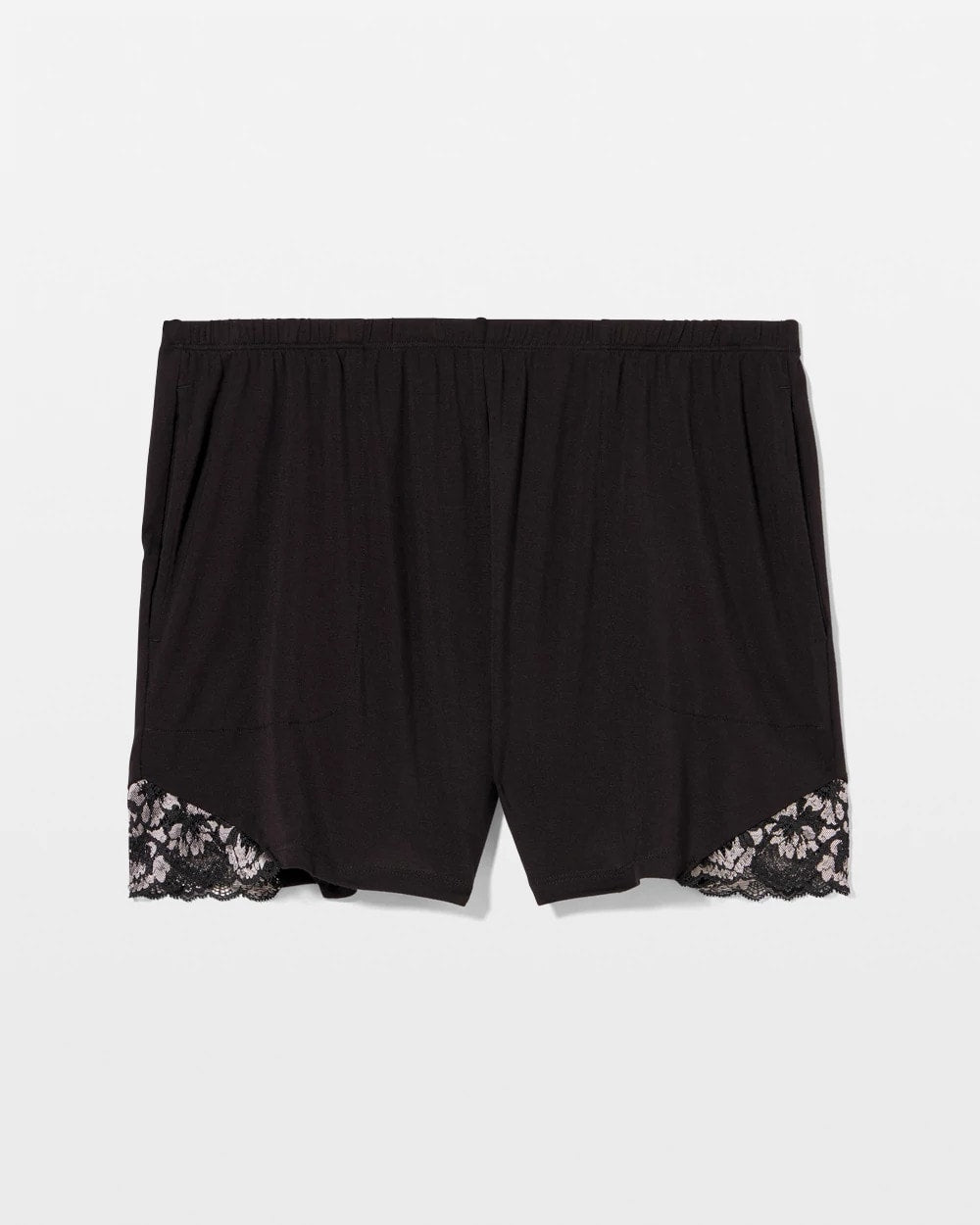 BLACK - Lace Trim Shorts