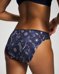BOTANICAL TILE NAVY M - Edge Bikini Panty with Lace