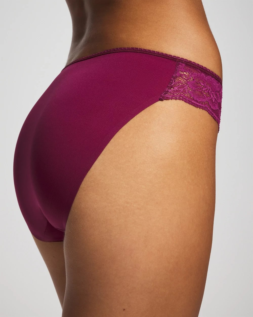 POMEGRANATE WINE - Edge Bikini Panty with Lace