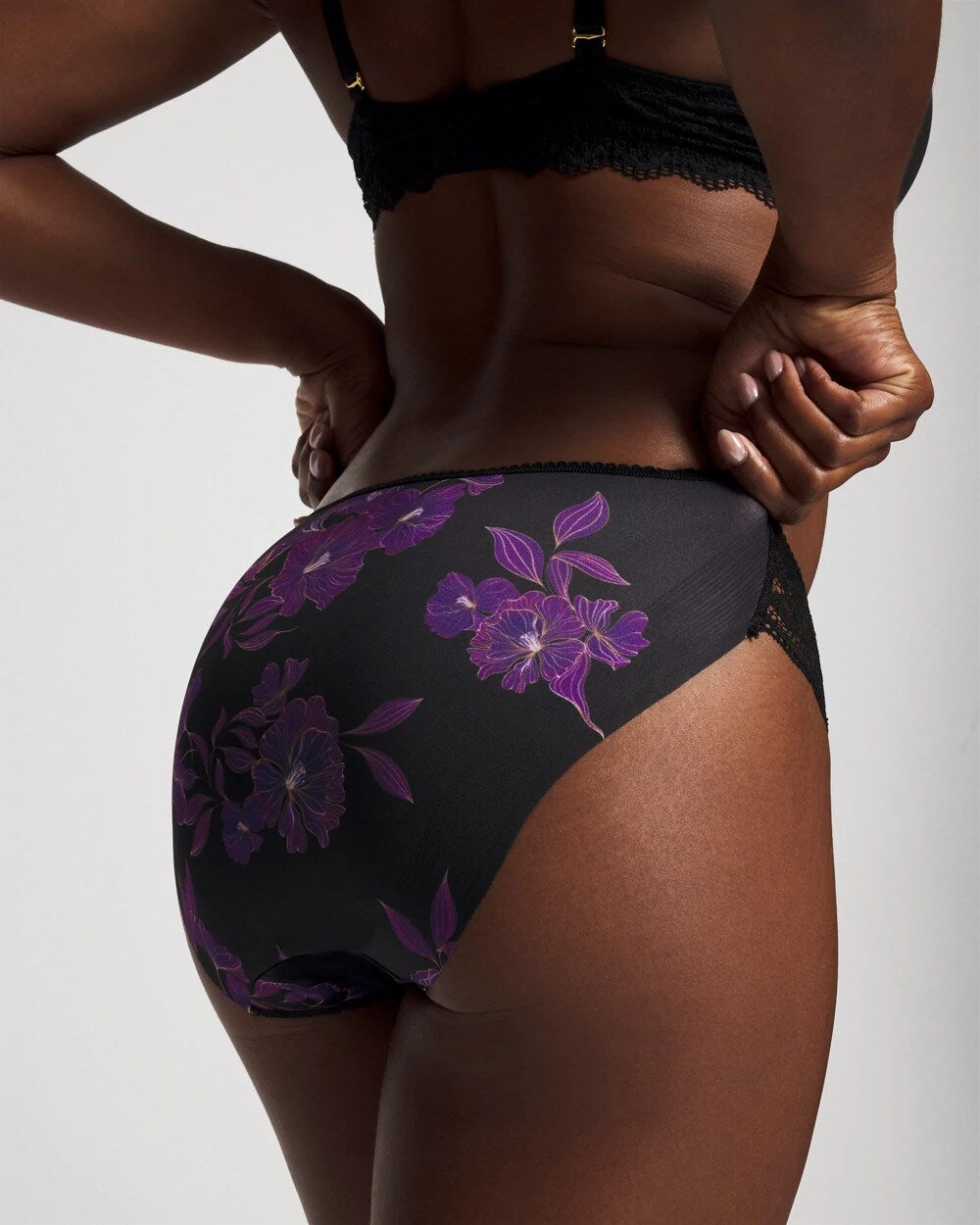 GILDED BLOOMS MAGENTA M - Edge Bikini Panty with Lace
