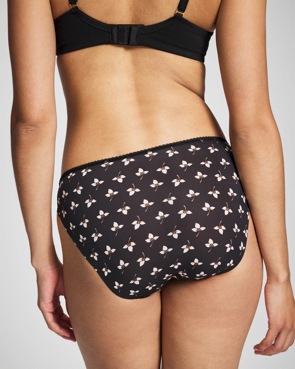 PEACEFUL PETALS MINI BLK - Edge Bikini Panty with Lace