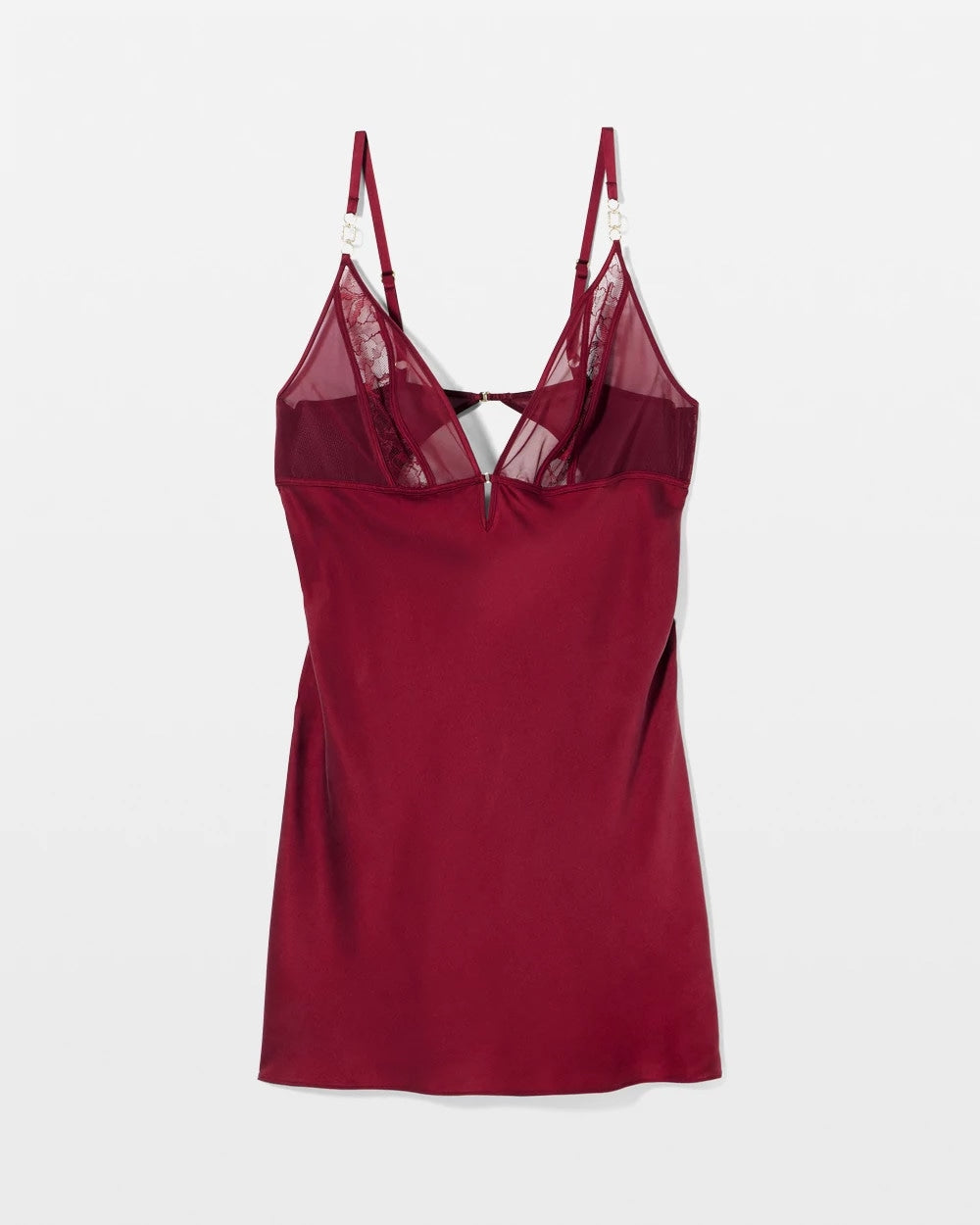 RED VELVET - Silk Chemise With Lace