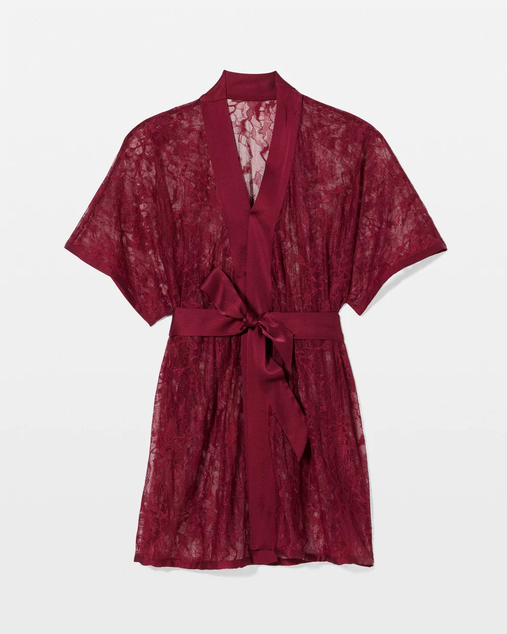 RED VELVET - Lace And Silk Robe