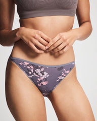 FLORAL DREAMS MINI GRAY - Edge Bikini Panty