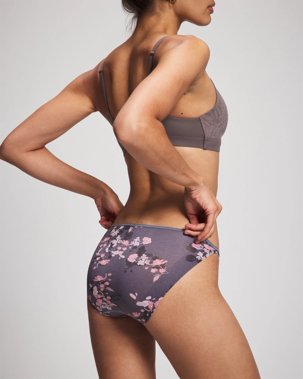 FLORAL DREAMS MINI GRAY - Edge Bikini Panty