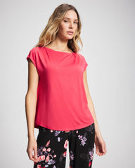 HEARTS DESIRE - Short Sleeve Boat Neck Top