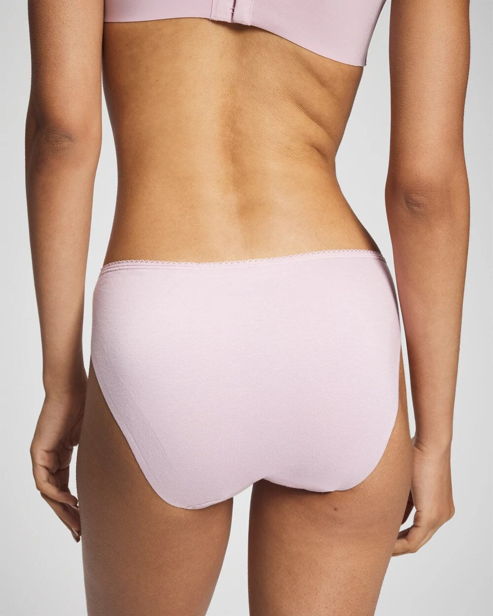 VINTAGE LILAC - Cotton Blend Bikini Panty with Lace