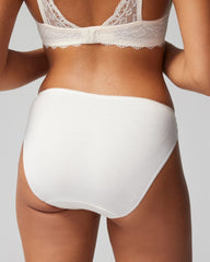 IVORY - Cotton Blend Bikini Panty with Lace