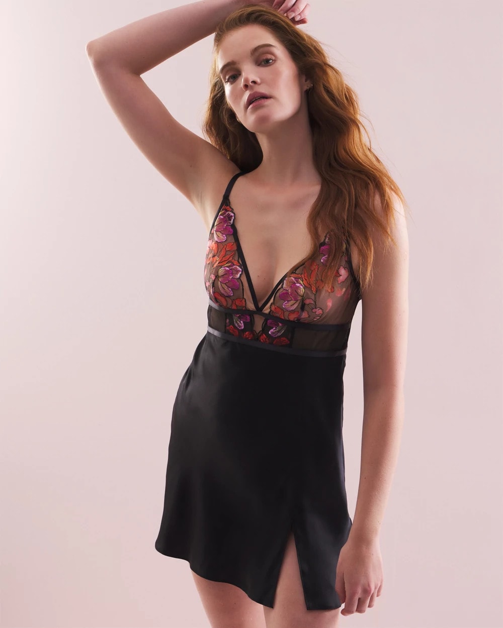 BLACK - Soma's Sexiest Silk Embroidered Chemise