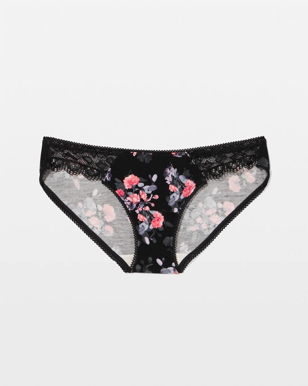 FLORAL DREAMS BLACK MINI - Bikini Panty with Lace