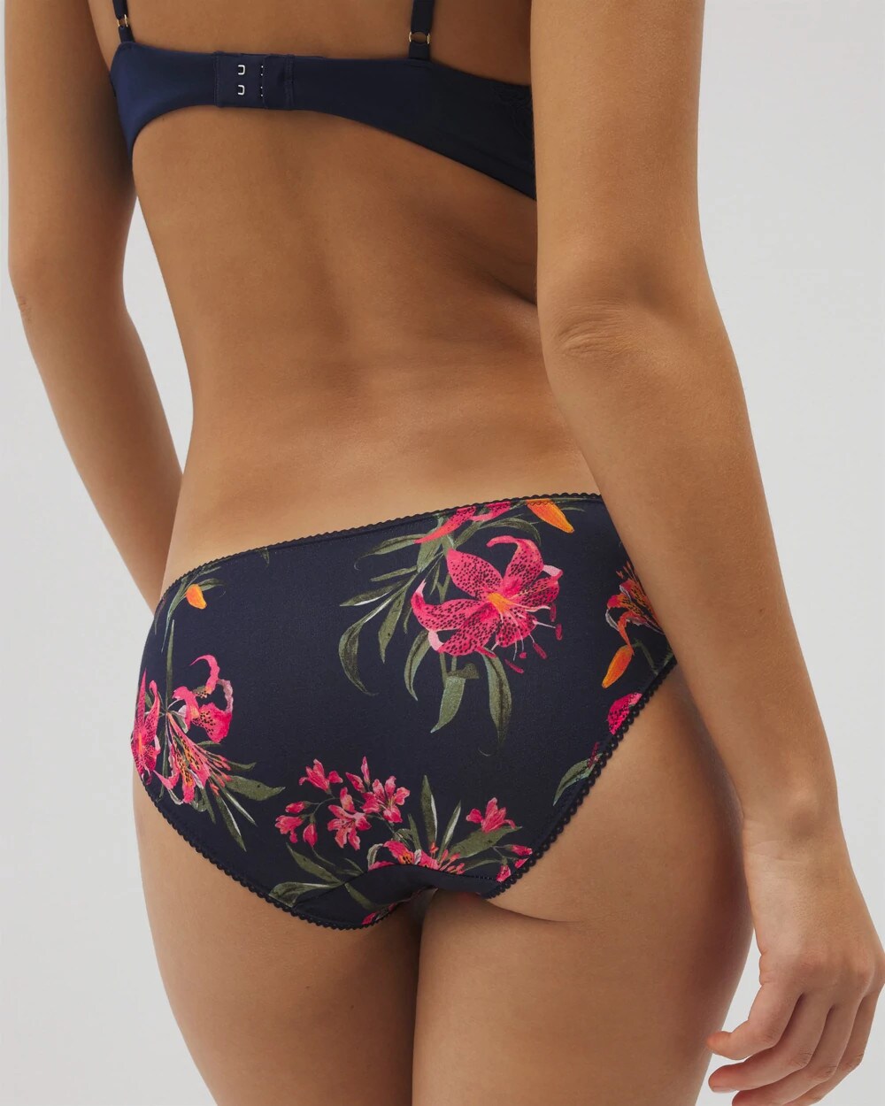 LE TIGRE FLORA MINI NAVY - Bikini Panty with Lace
