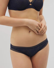 NIGHTFALL NAVY - Soma Bikini Panty with Stretch Lace
