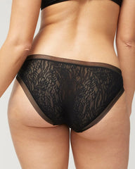 BLACK - Soma Bikini Panty with Stretch Lace