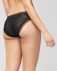 BLACK - Soma Bikini Panty with Stretch Lace