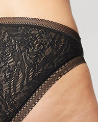 BLACK - Soma Bikini Panty with Stretch Lace