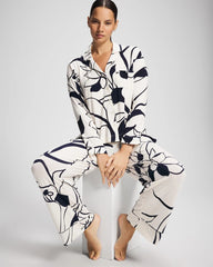 NOUVEAU FLORA CHAMP - Long-Sleeve Notch Collar Pajama Top