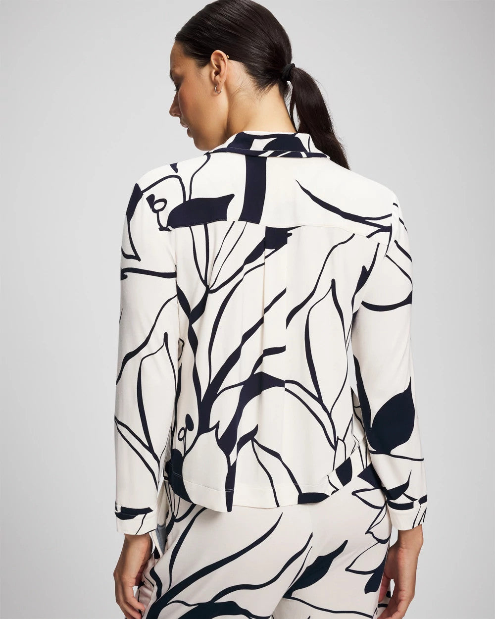 NOUVEAU FLORA CHAMP - Long-Sleeve Notch Collar Pajama Top