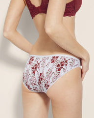 FORAGED FLORAL MINI BLUE - Bikini Panty with Enchanting Lace