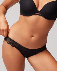 BLACK - Bikini Panty with Enchanting Lace