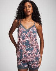 IMPERIAL PAISLEY MD PET - Lace Trim Pajama Cami