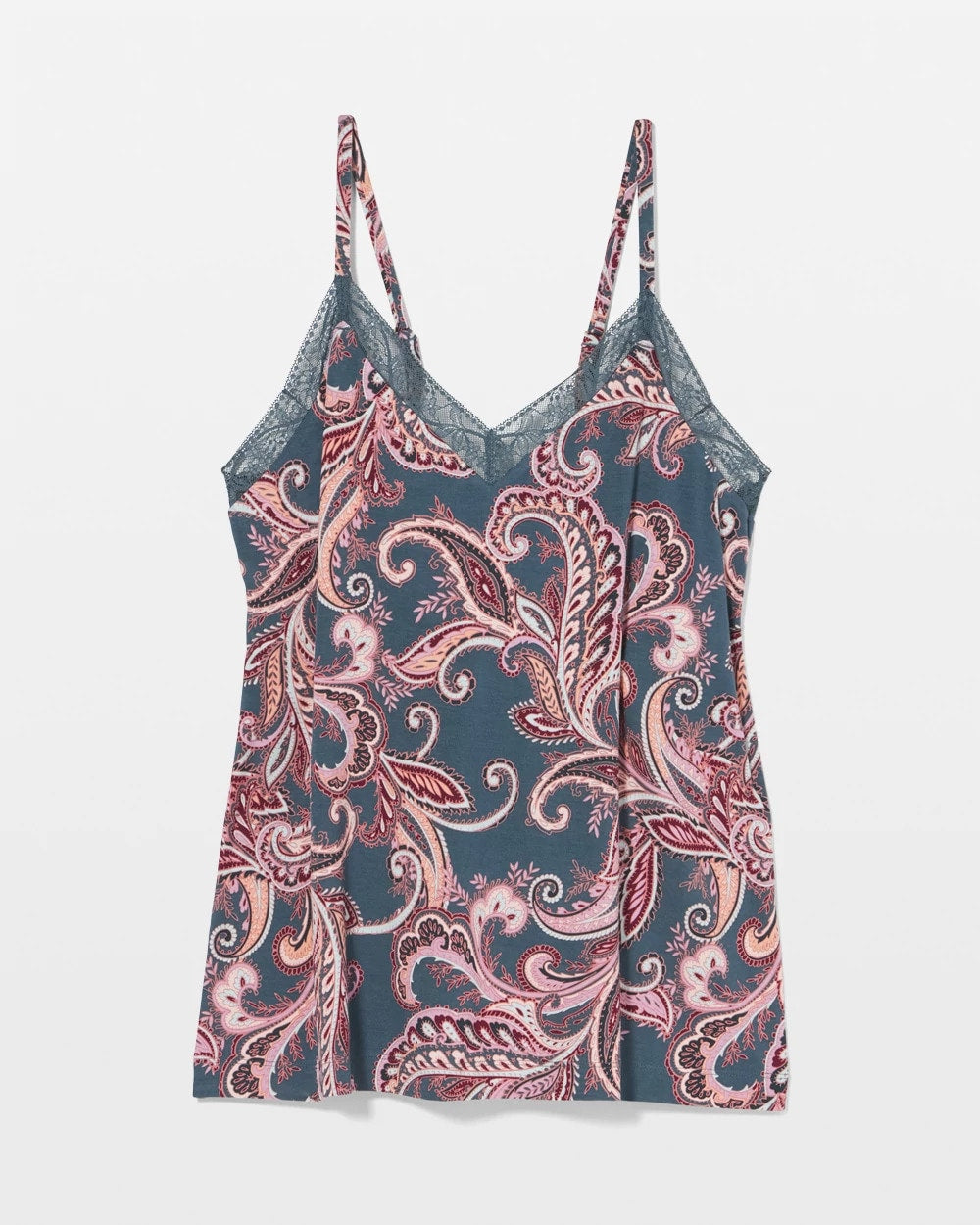 IMPERIAL PAISLEY MD PET - Lace Trim Pajama Cami