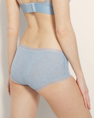 DUSTY BLUE - Soma Boyshort Panty with Stretch Lace