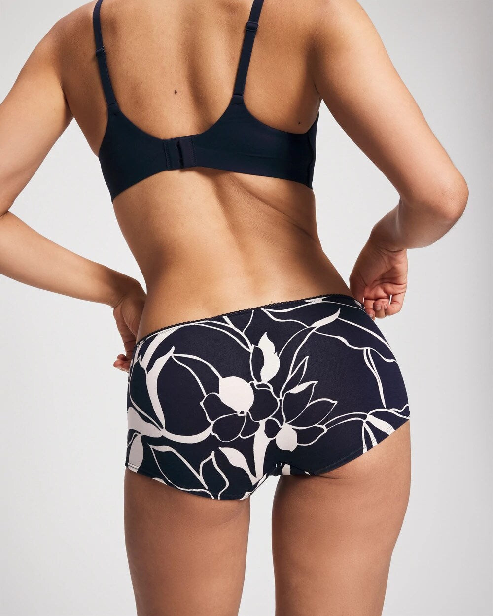 NOUVEAU FLORA MINI NAVY - Lace Boyshort Panty