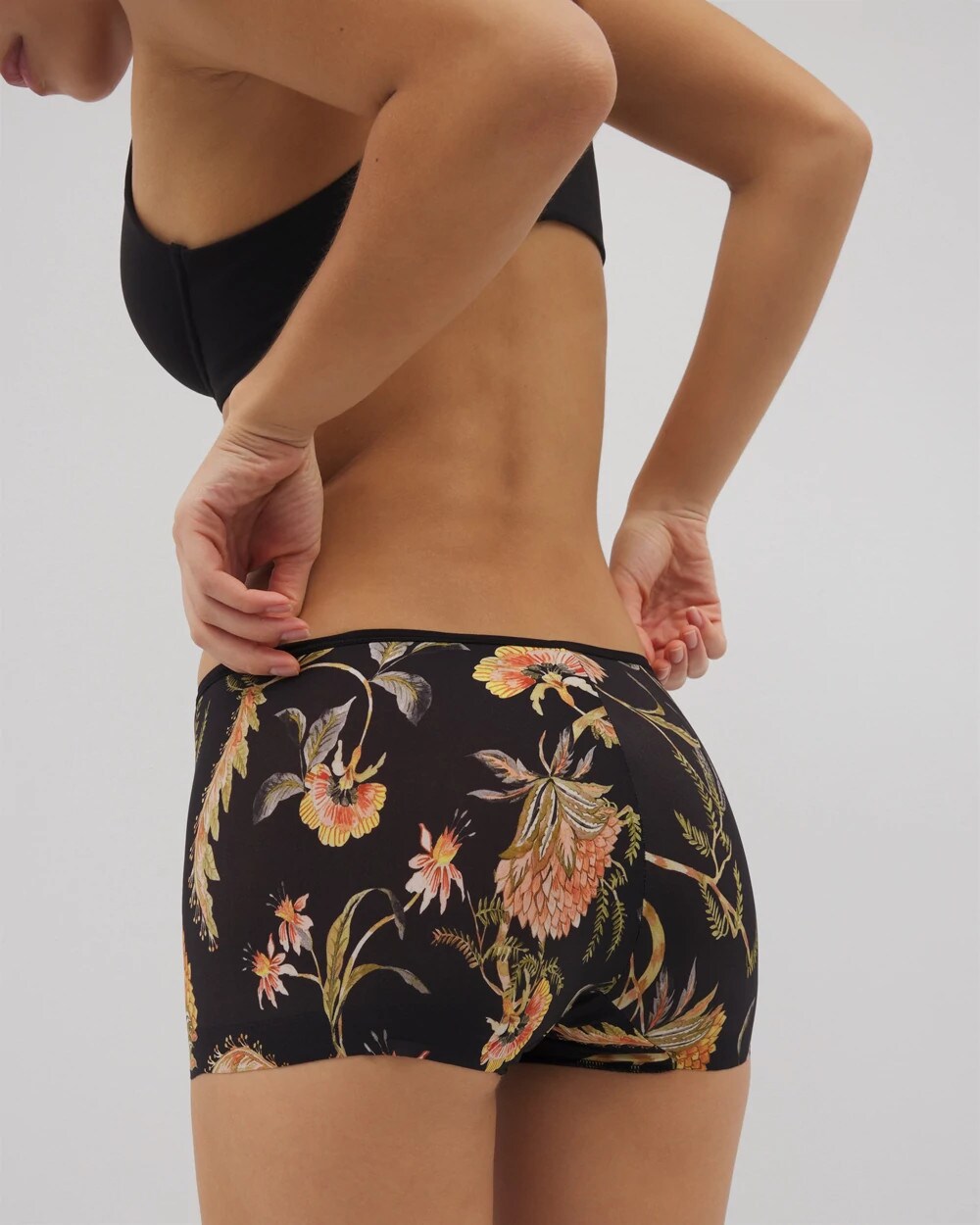 JAIPUR FLORAL BLACK - Edge Boyshort Panty
