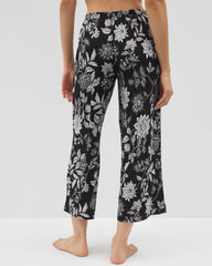 MEANDERING GARDEN BLACK - Cropped Pajama Pants