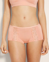 PEACH CLAY - Boyshort Panty with Enchanting Lace