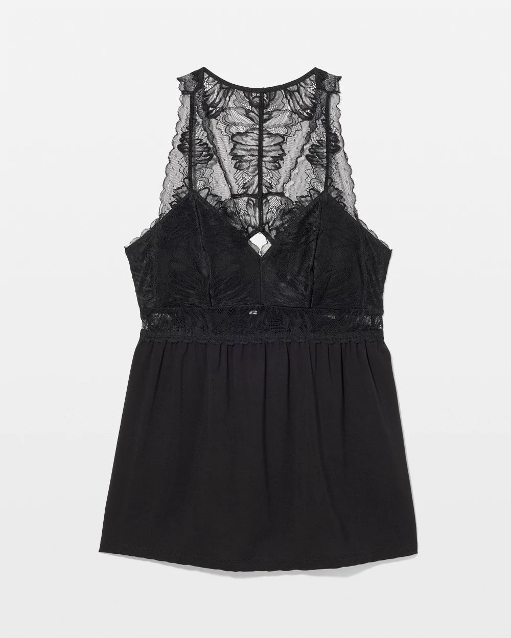 BLACK - Soft Support Lace Pajama Cami
