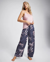 FLORAL DREAMS GRAY - Piped Pajama Pant