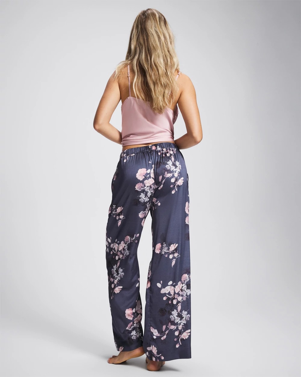 FLORAL DREAMS GRAY - Piped Pajama Pant
