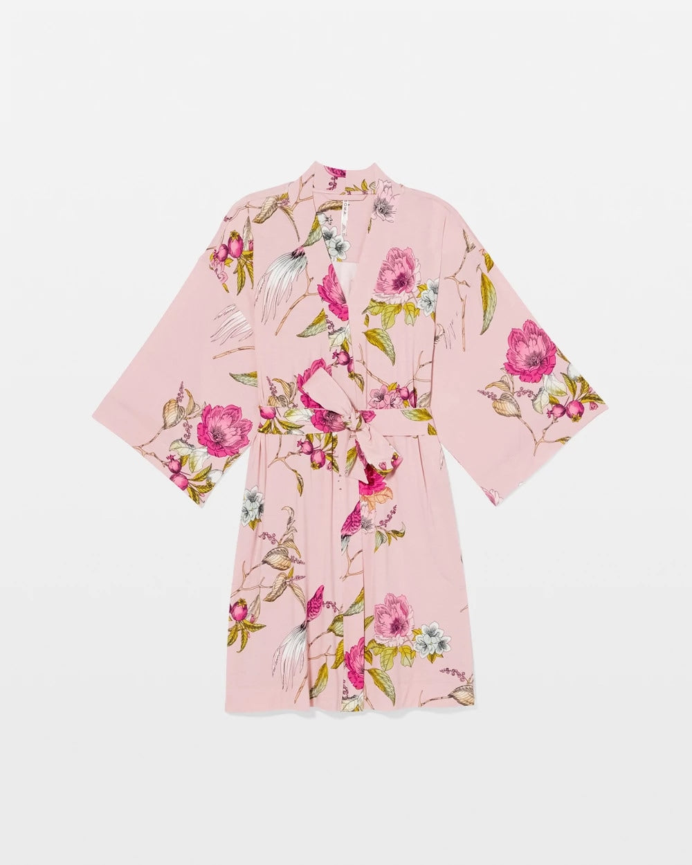 FEATHERED FANCY PINK - Kimono Short Robe