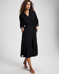 BLACK - Lace Midi Robe