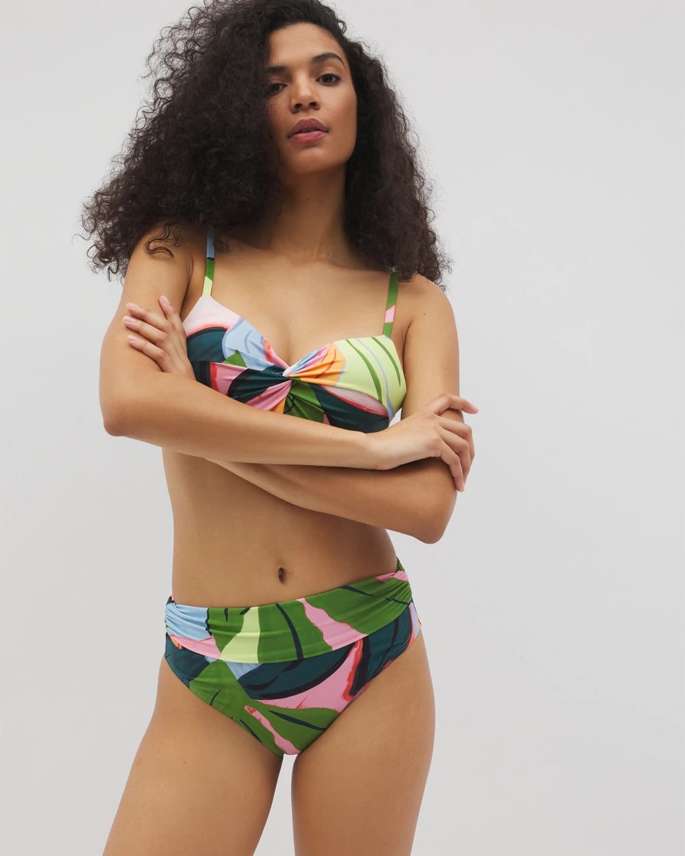 FLIRTY FLORA DARK SEA - Covertible Bikini Bottom