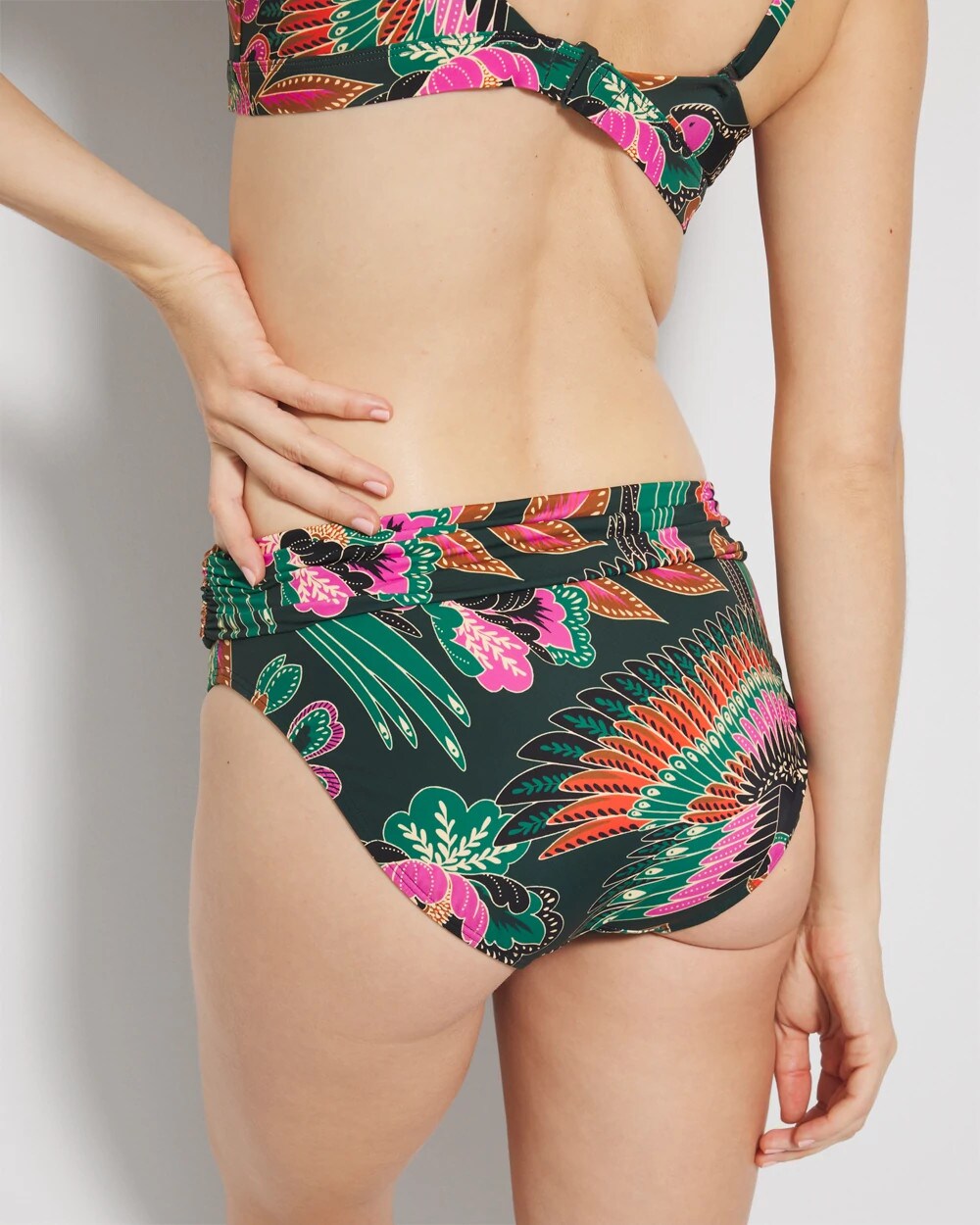 PARROT-ISE LUSH EMERALD - Covertible Bikini Bottom