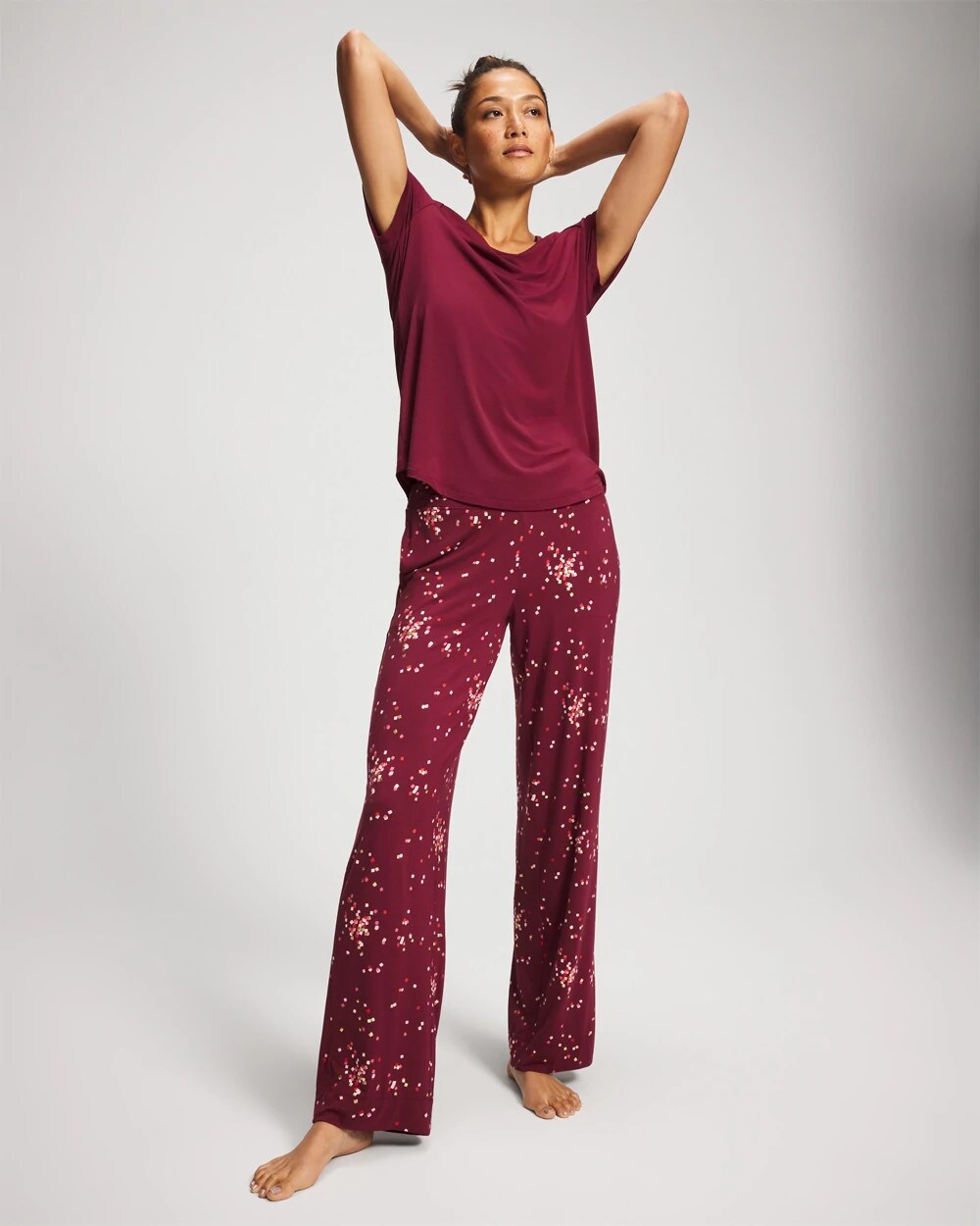 SCATTERED SQUARES VP/FOIL - Packaged Short-Sleeve Pant Pajama Set
