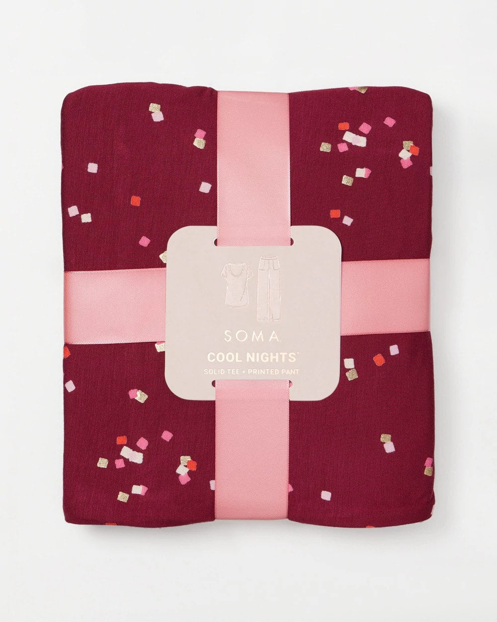 SCATTERED SQUARES VP/FOIL - Packaged Short-Sleeve Pant Pajama Set