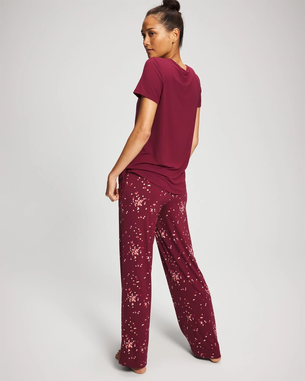 SCATTERED SQUARES VP/FOIL - Packaged Short-Sleeve Pant Pajama Set