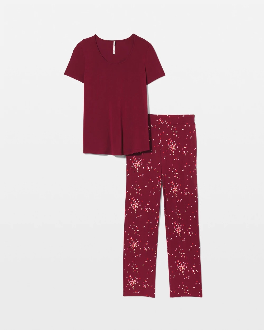 SCATTERED SQUARES VP/FOIL - Packaged Short-Sleeve Pant Pajama Set