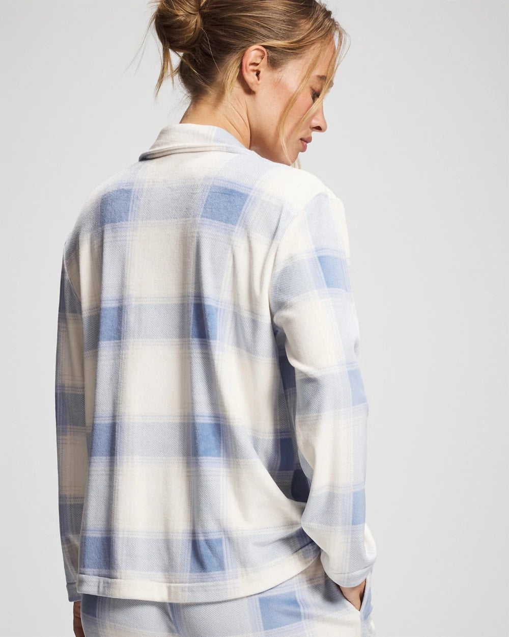 FROSTED PLAID BLUE - Long Sleeve Pajama Set