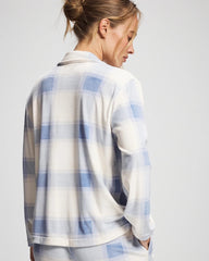 FROSTED PLAID BLUE - Long Sleeve Pajama Set