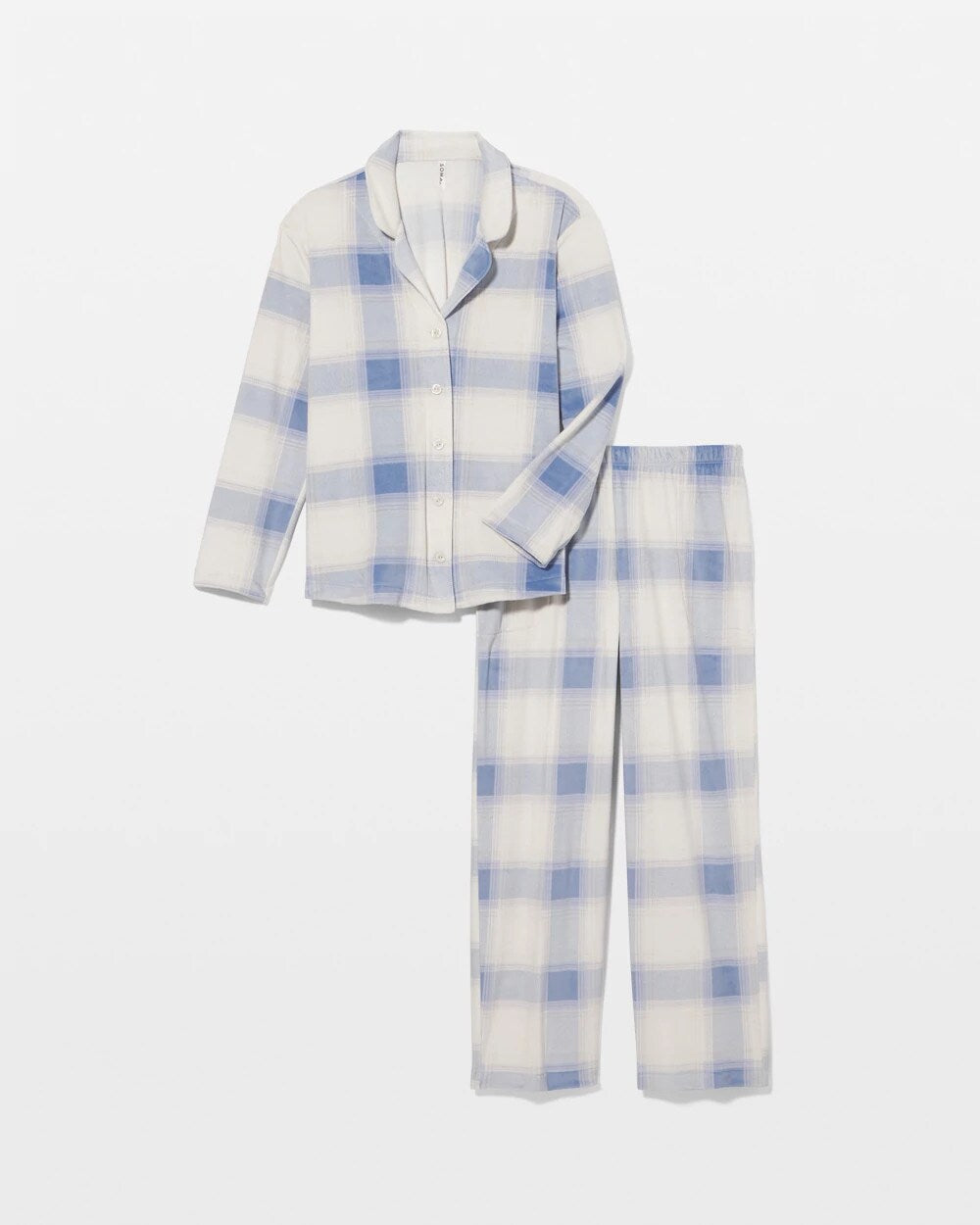 FROSTED PLAID BLUE - Long Sleeve Pajama Set