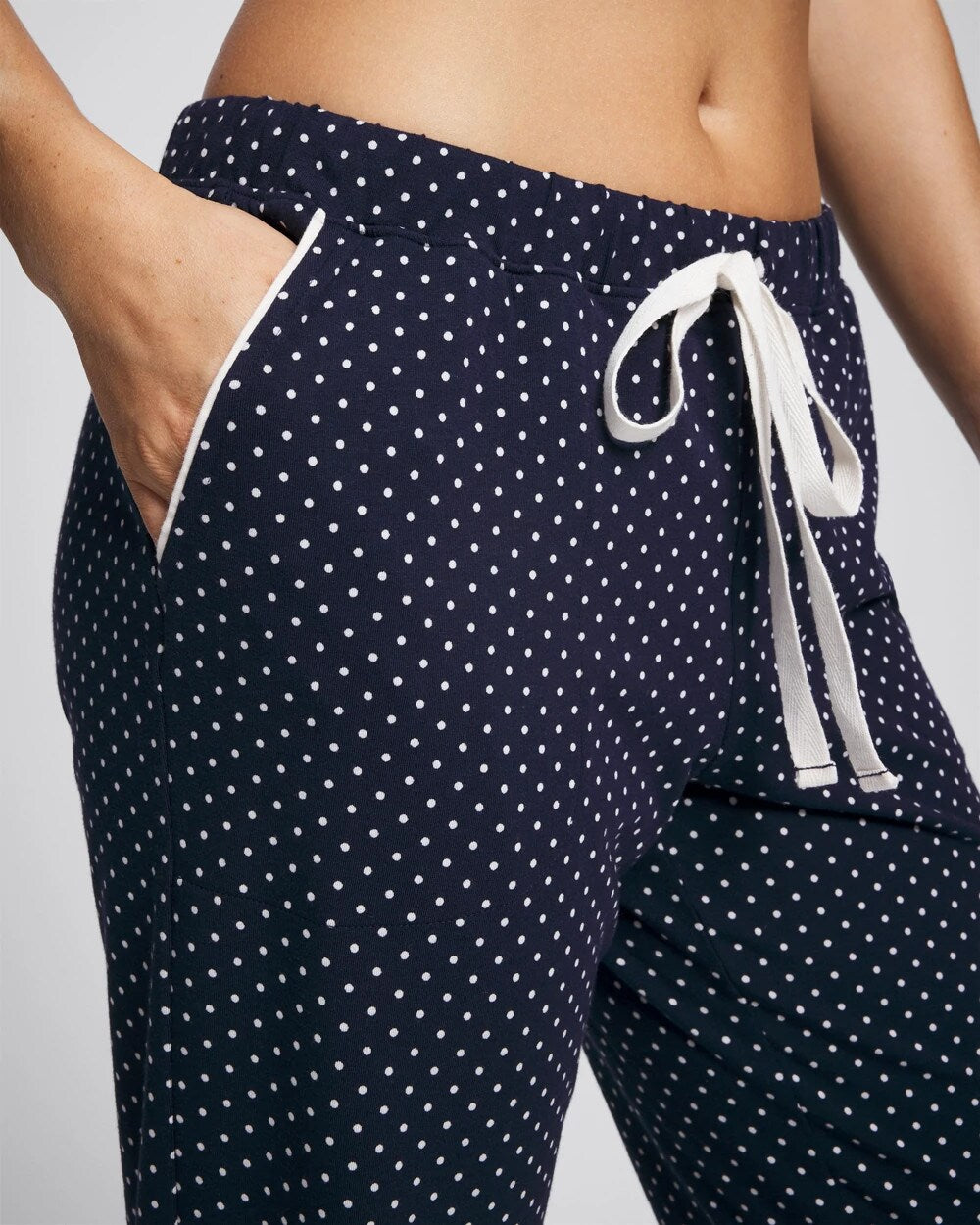 METRO DOT NAVY - Ankle Pajama Pant
