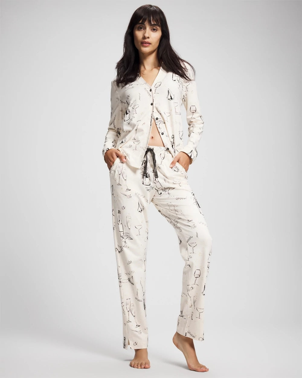 FIZZ THE SEASON FOIL - Ankle Pajama Pant
