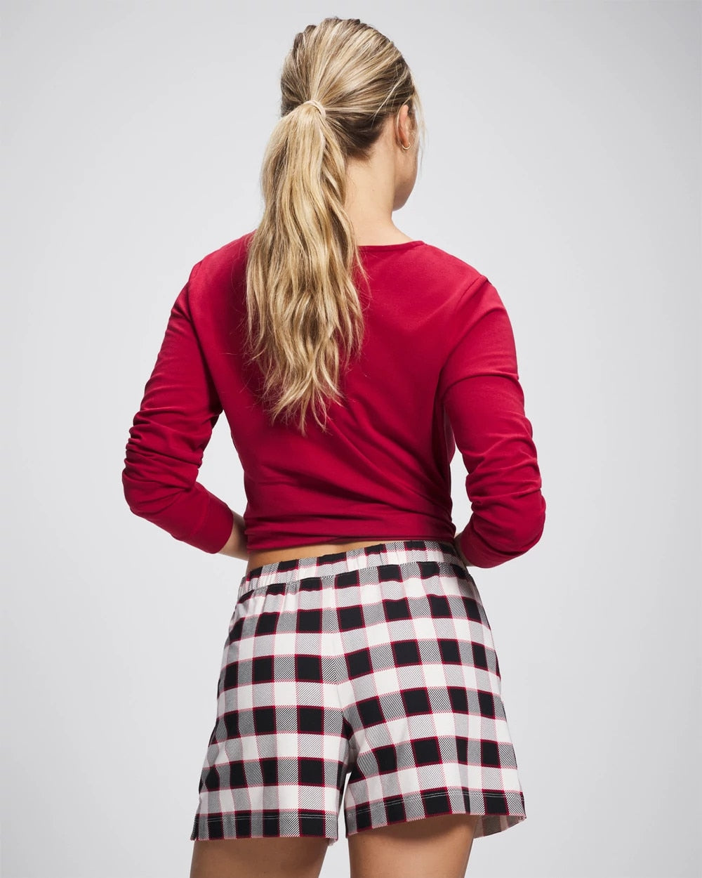 DREAMSCAPE PLAID BLACK - Pajama Shorts